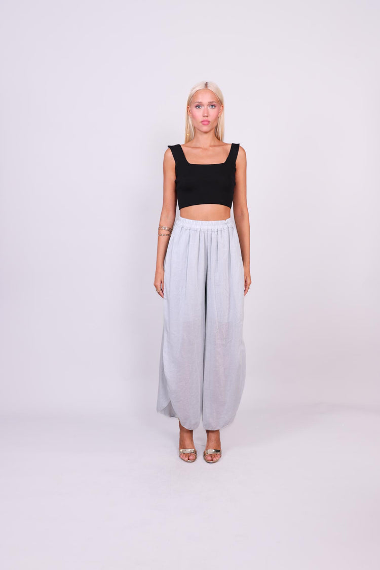 WIDE-LEG SPLIT HEM PANTS