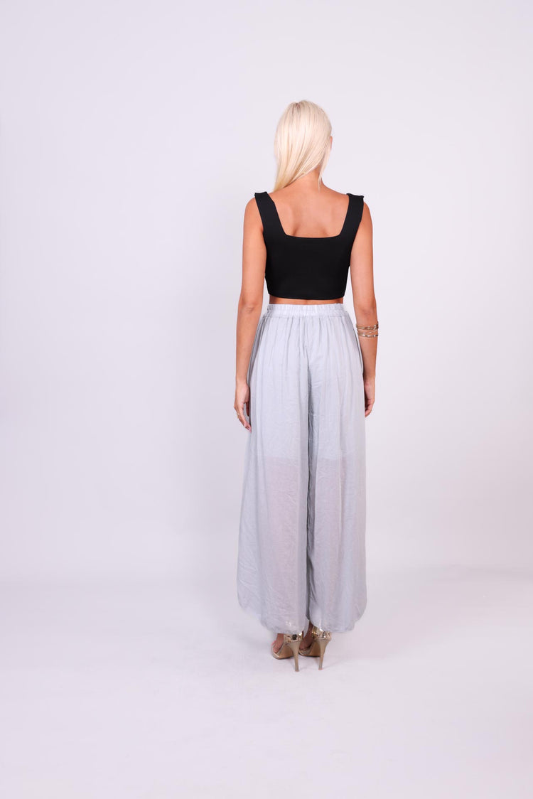 WIDE-LEG SPLIT HEM PANTS