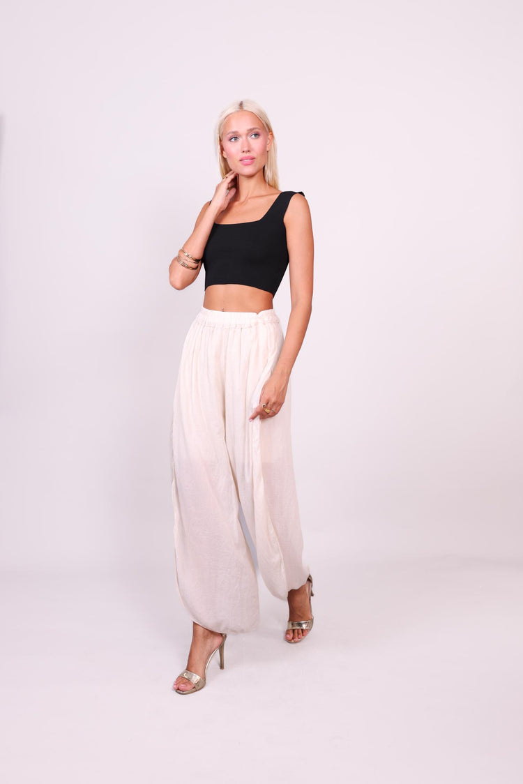 WIDE-LEG SPLIT HEM PANTS