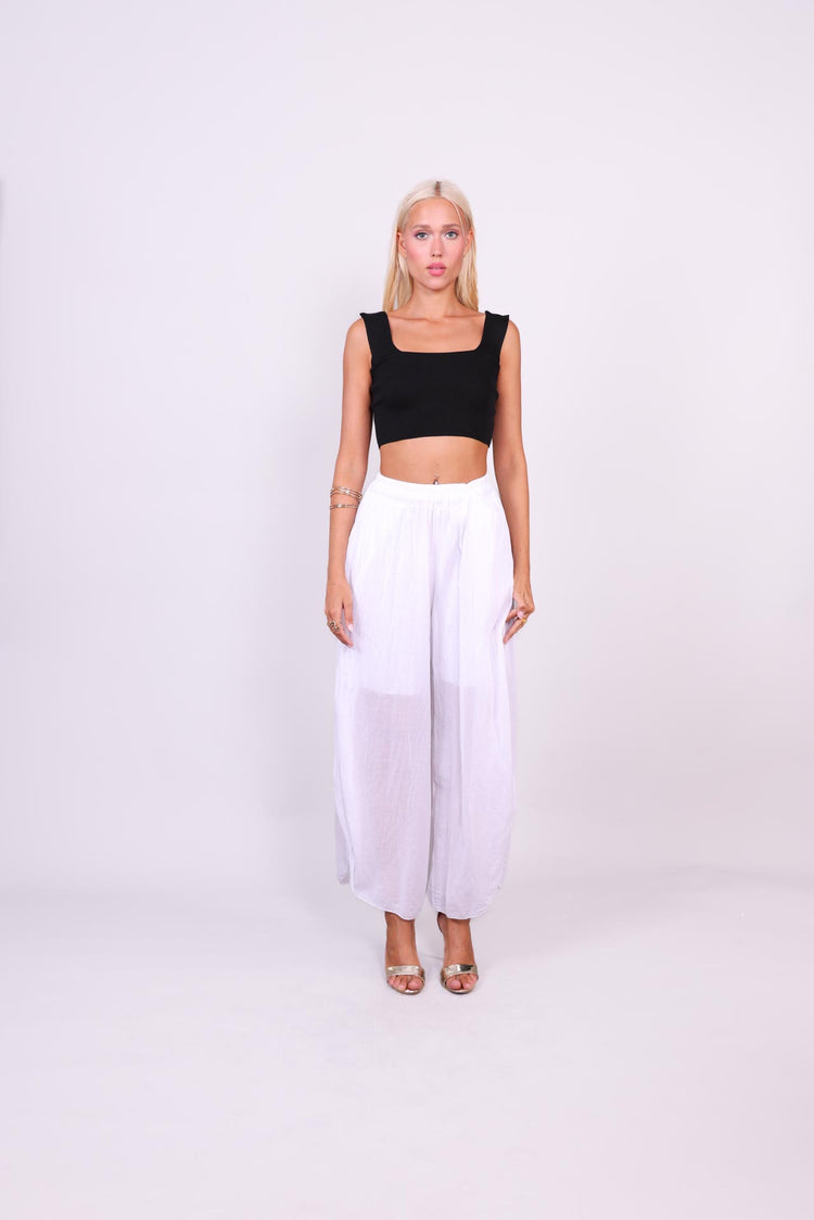 WIDE-LEG SPLIT HEM PANTS