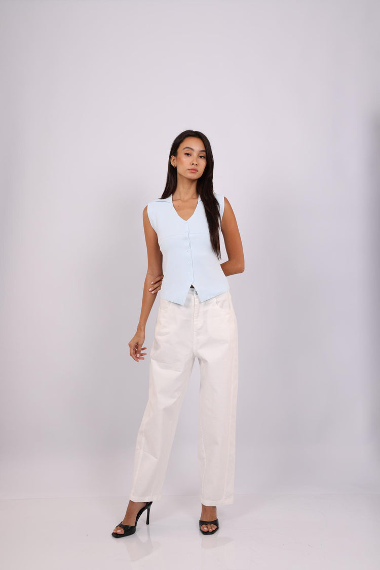 SKYLINE SLEEVELESS KNIT BLOUSE