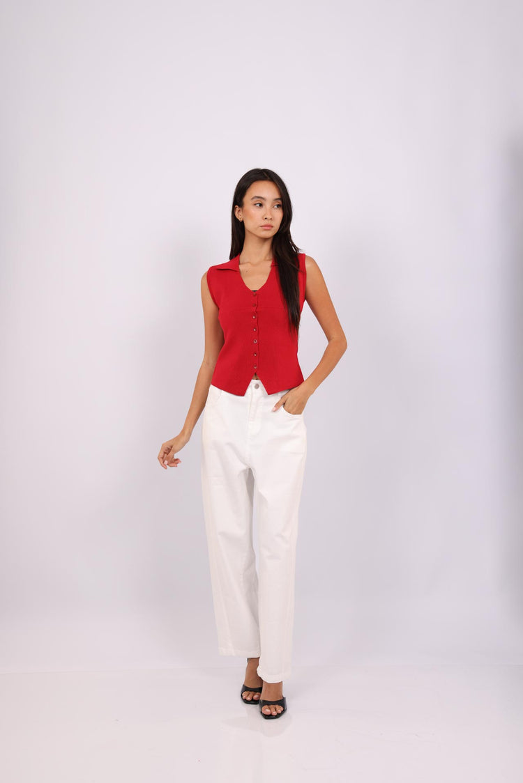 SKYLINE SLEEVELESS KNIT BLOUSE