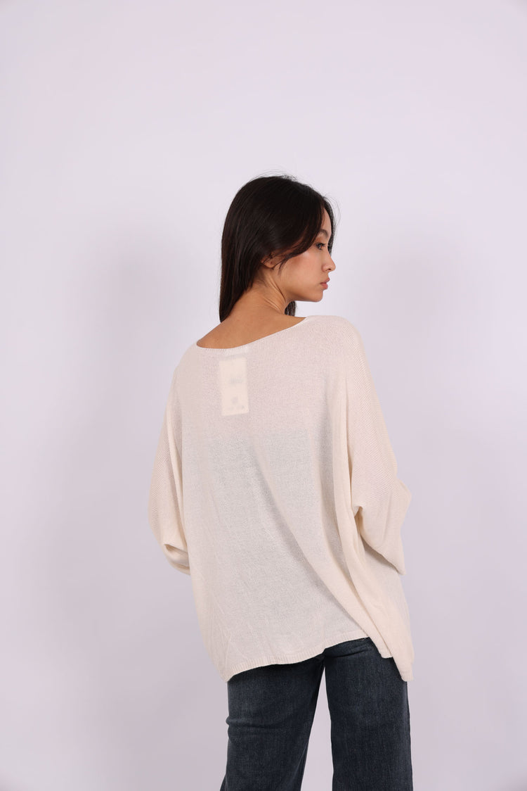 OVERSIZED LIGHTWEIGHT V-NECK KNIT
