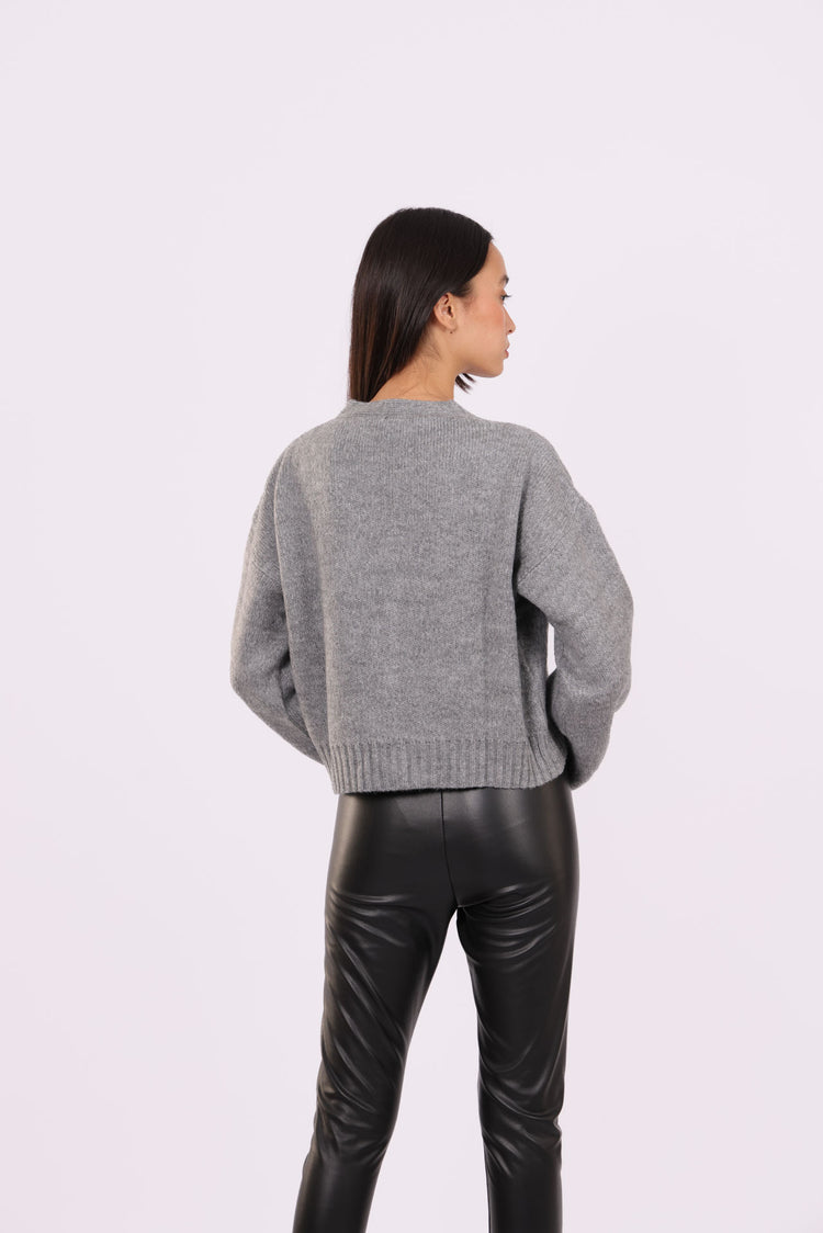 DEEP V-NECK BUTTON CARDIGAN