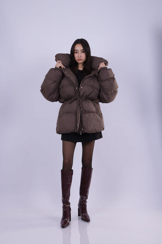 OVERSIZED PUFFER JACKET WITH HIGH COLLAR