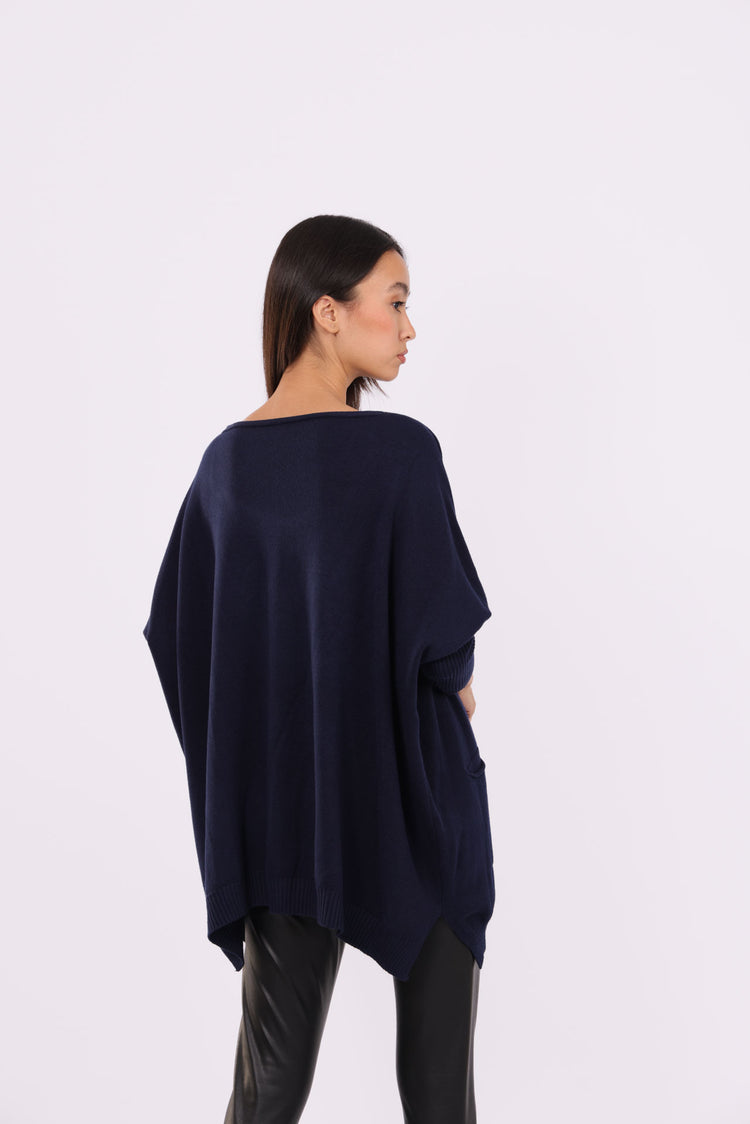 ASYMMETRICAL RELAXED KNIT WITH SIDE POCKET
