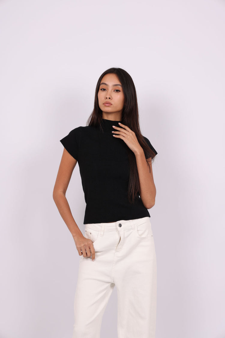 MOCK NECK KNIT TOP