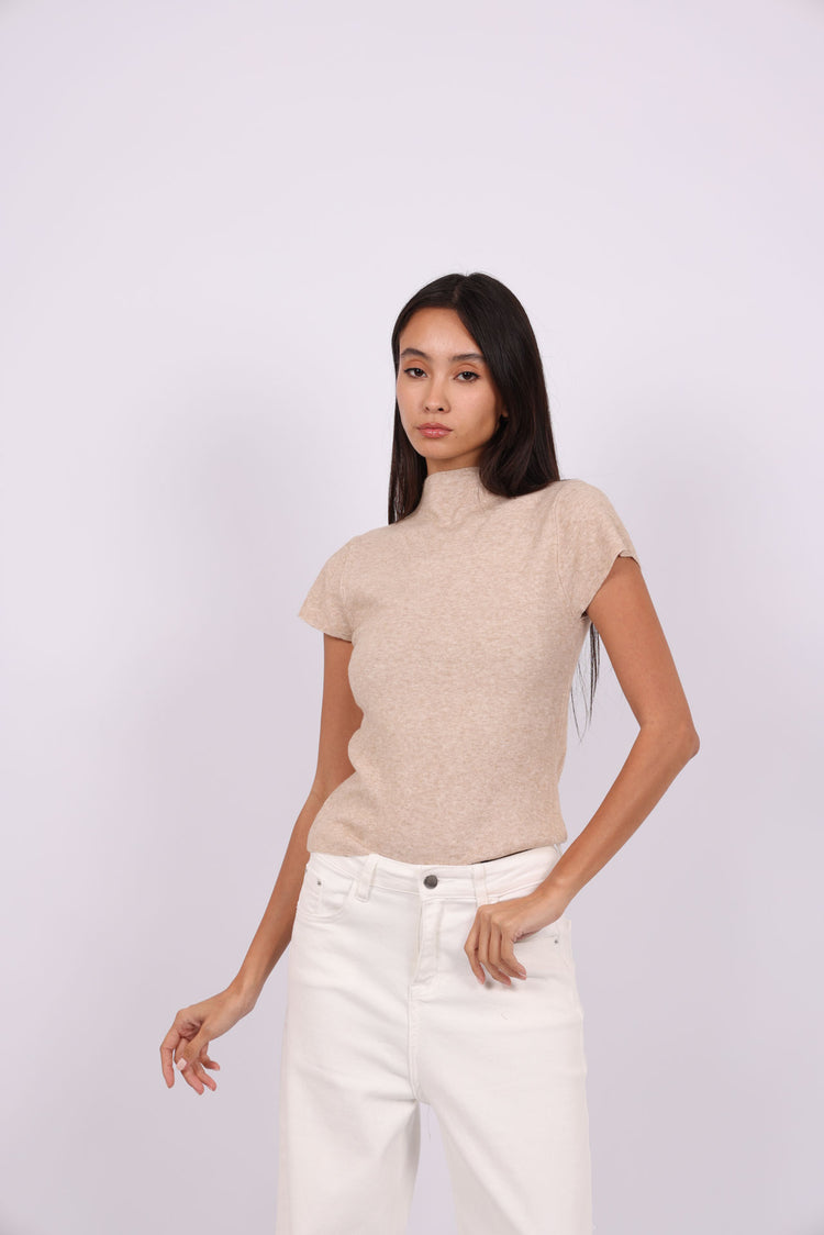 MOCK NECK KNIT TOP