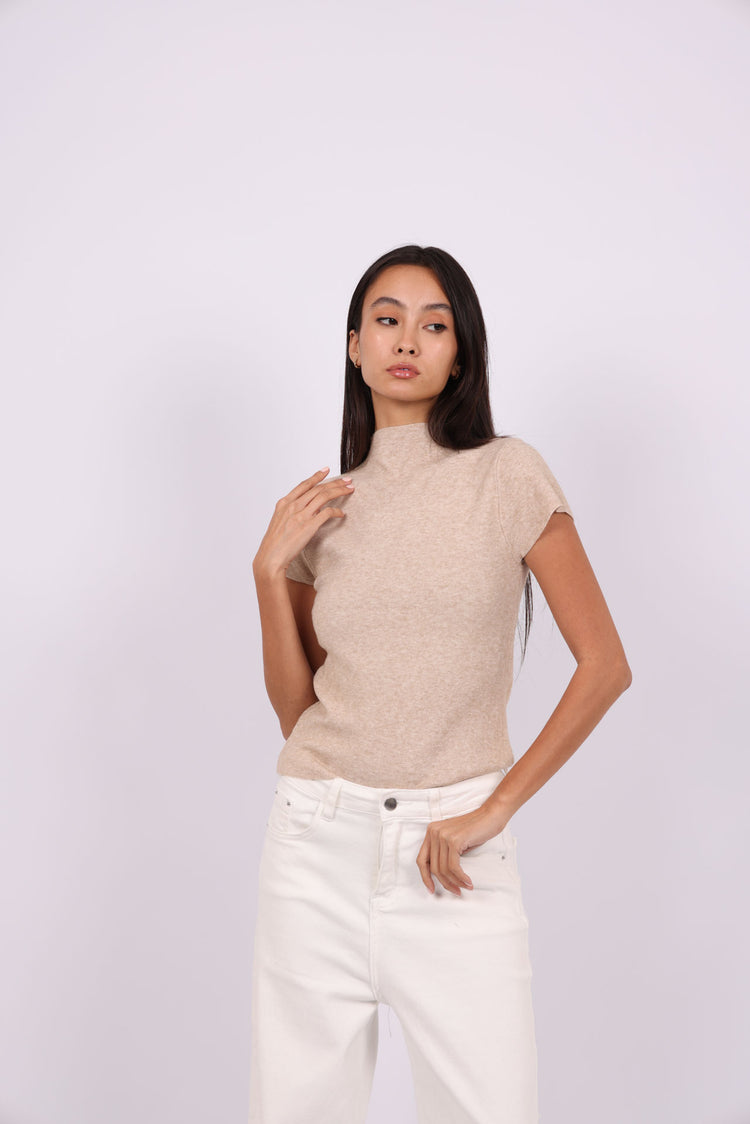 MOCK NECK KNIT TOP
