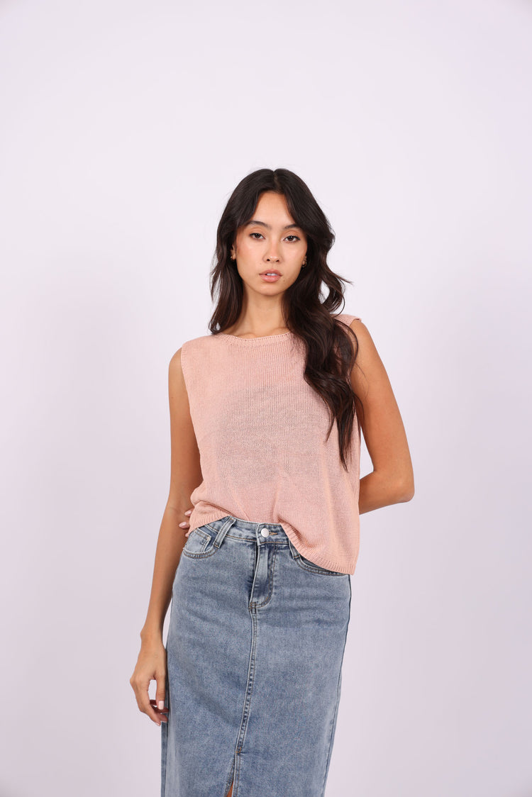 KNIT SLEEVELESS TOP