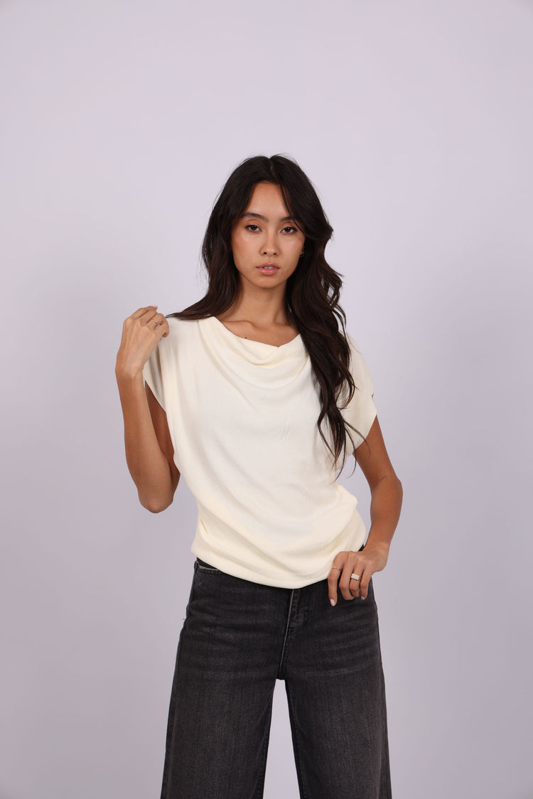 DRAPED NECK TOP