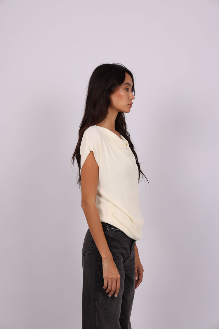DRAPED NECK TOP