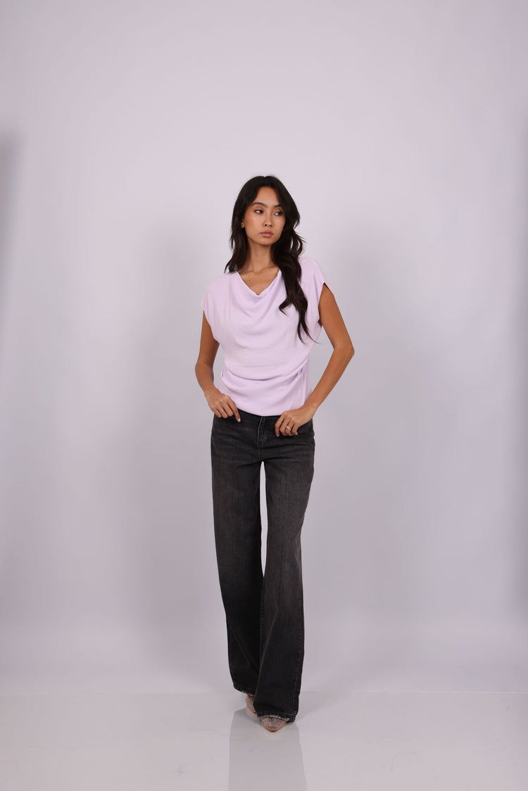 DRAPED NECK TOP