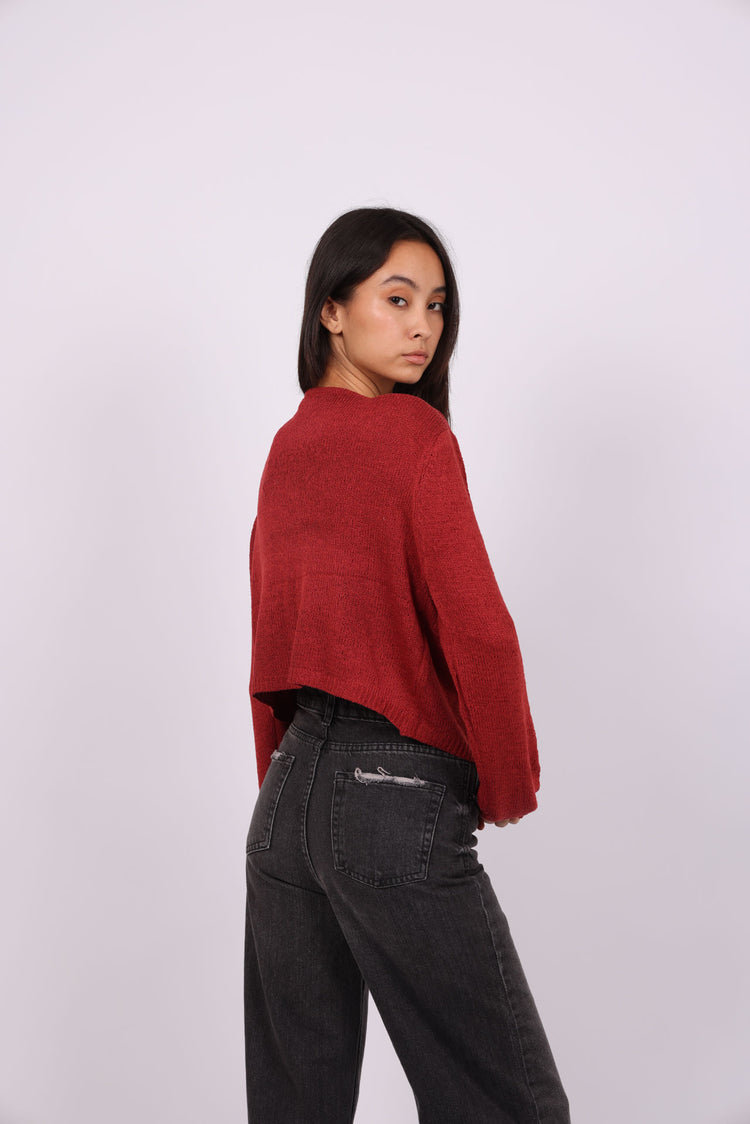 RELAXED BUTTON-DOWN KNIT CARDIGAN