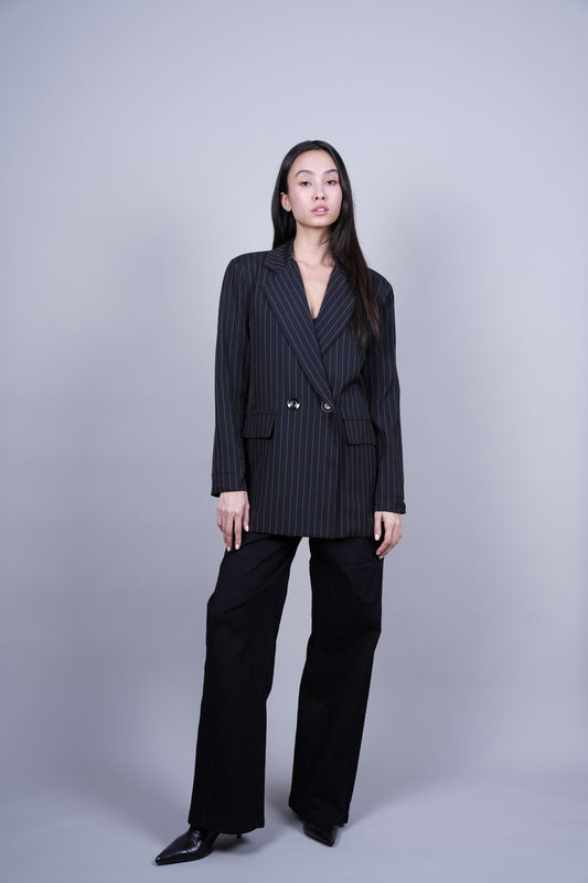 STRIPED DOUBLE-BREASTED BLAZER