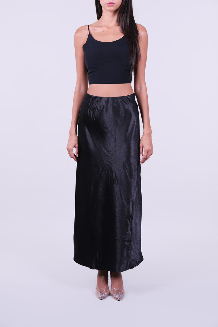 SATIN BIAS-CUT MAXI SKIRT