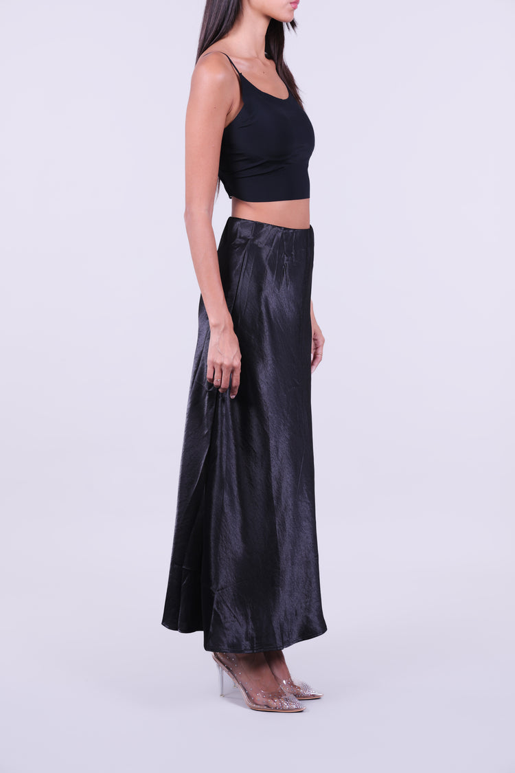 SATIN BIAS-CUT MAXI SKIRT