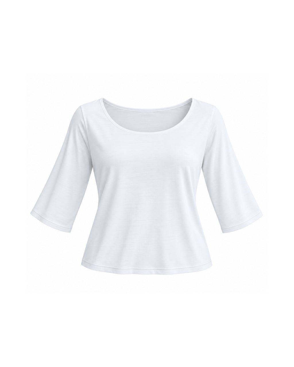 BOAT NECK THREE-QUARTER SLEEVE TOP