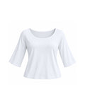 BOAT NECK THREE-QUARTER SLEEVE TOP