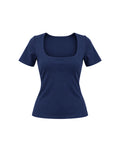 SQUARE-NECK SHORT-SLEEVE TOP