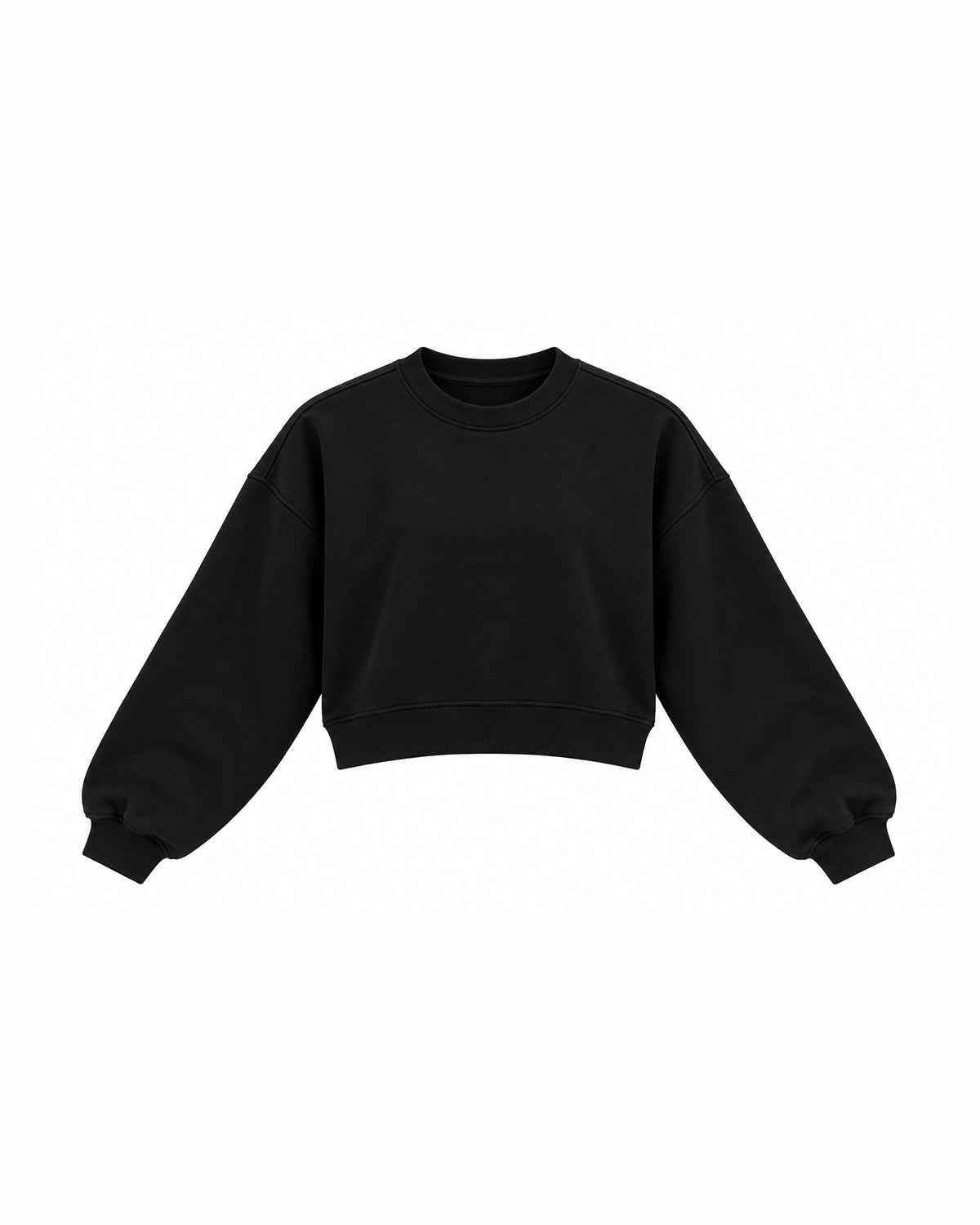 OVERSIZED CROPPED CREW NECK SWEATSHIRT