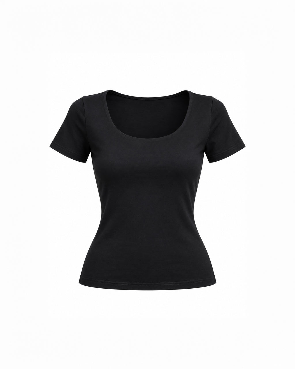 SCOOP-NECK SHORT-SLEEVE TOP