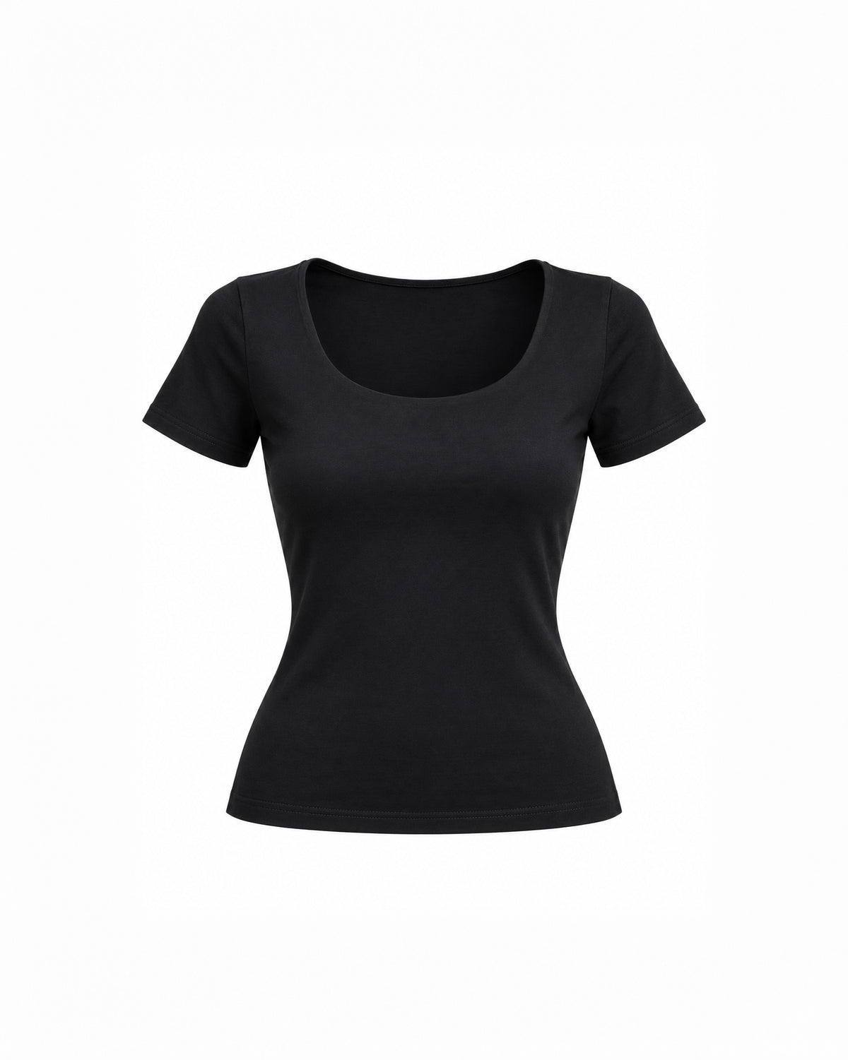 SCOOP-NECK SHORT-SLEEVE TOP