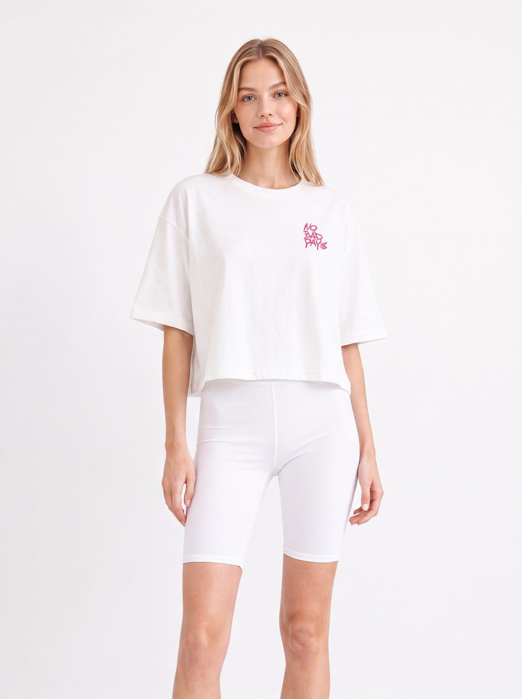 NO BAD DAYS CROPPED OVERSIZED T-SHIRT