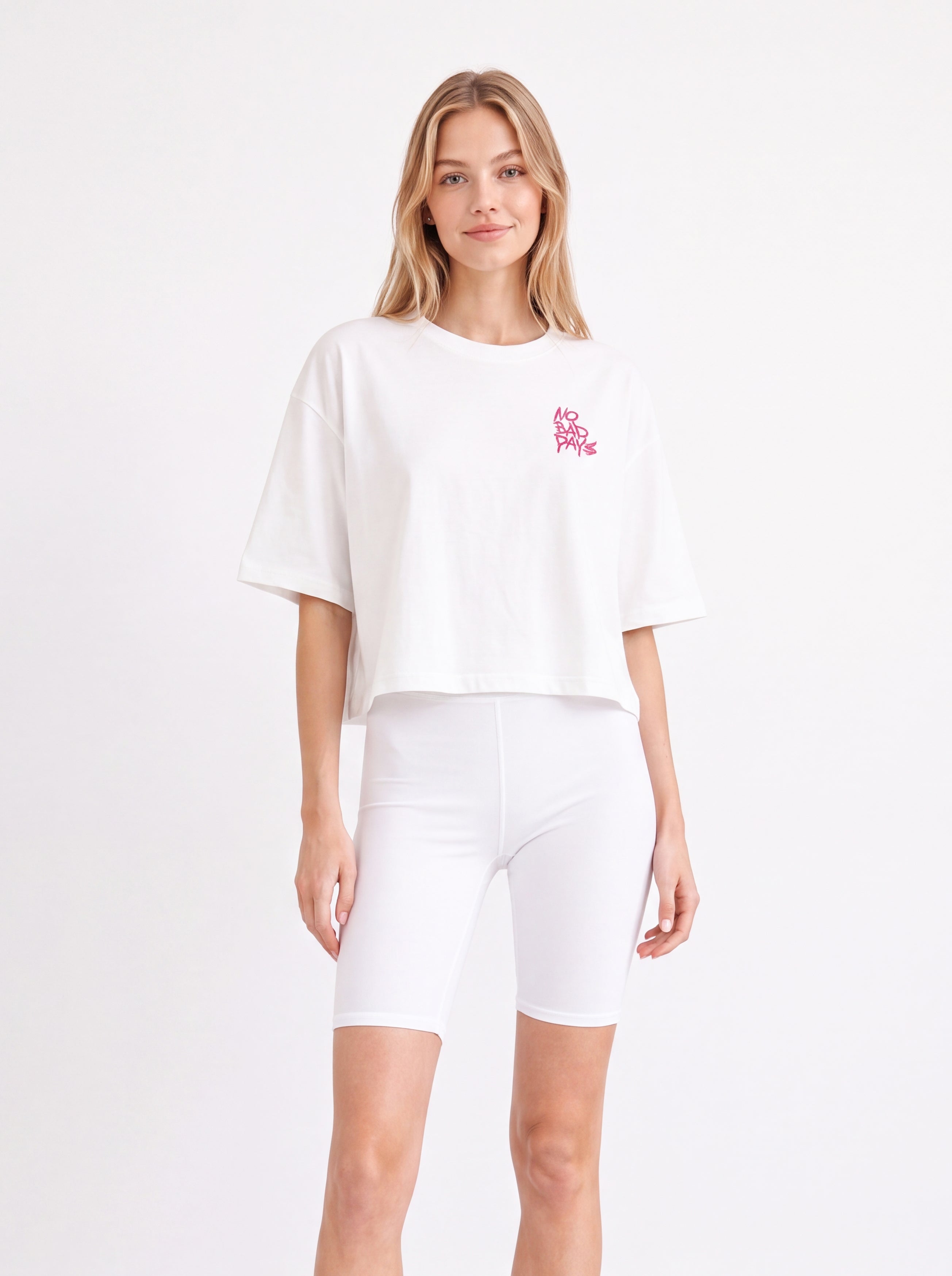 NO BAD DAYS CROPPED OVERSIZED T-SHIRT