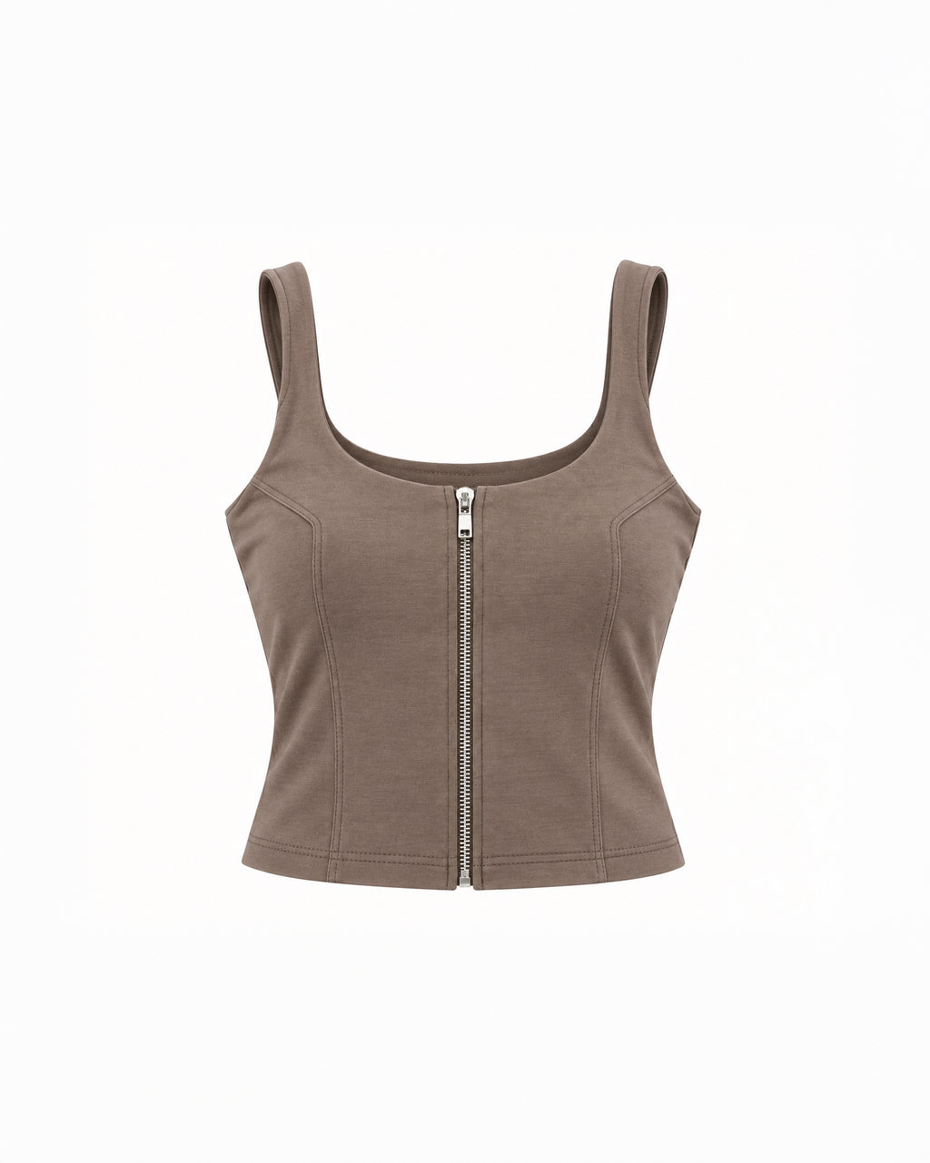 SCOOP-NECK ZIP-UP CORSET TOP