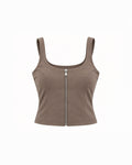 SCOOP-NECK ZIP-UP CORSET TOP