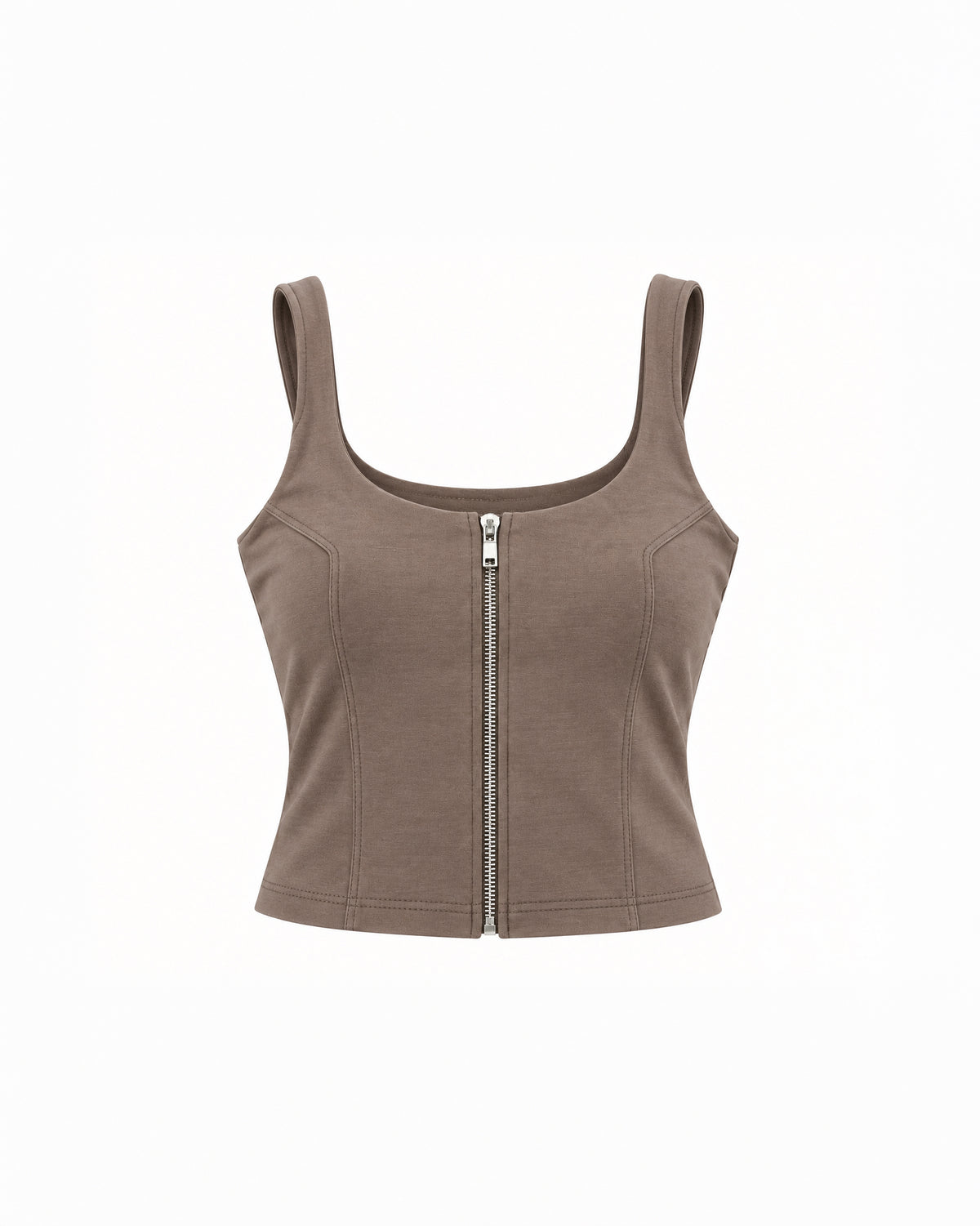 SCOOP-NECK ZIP-UP CORSET TOP