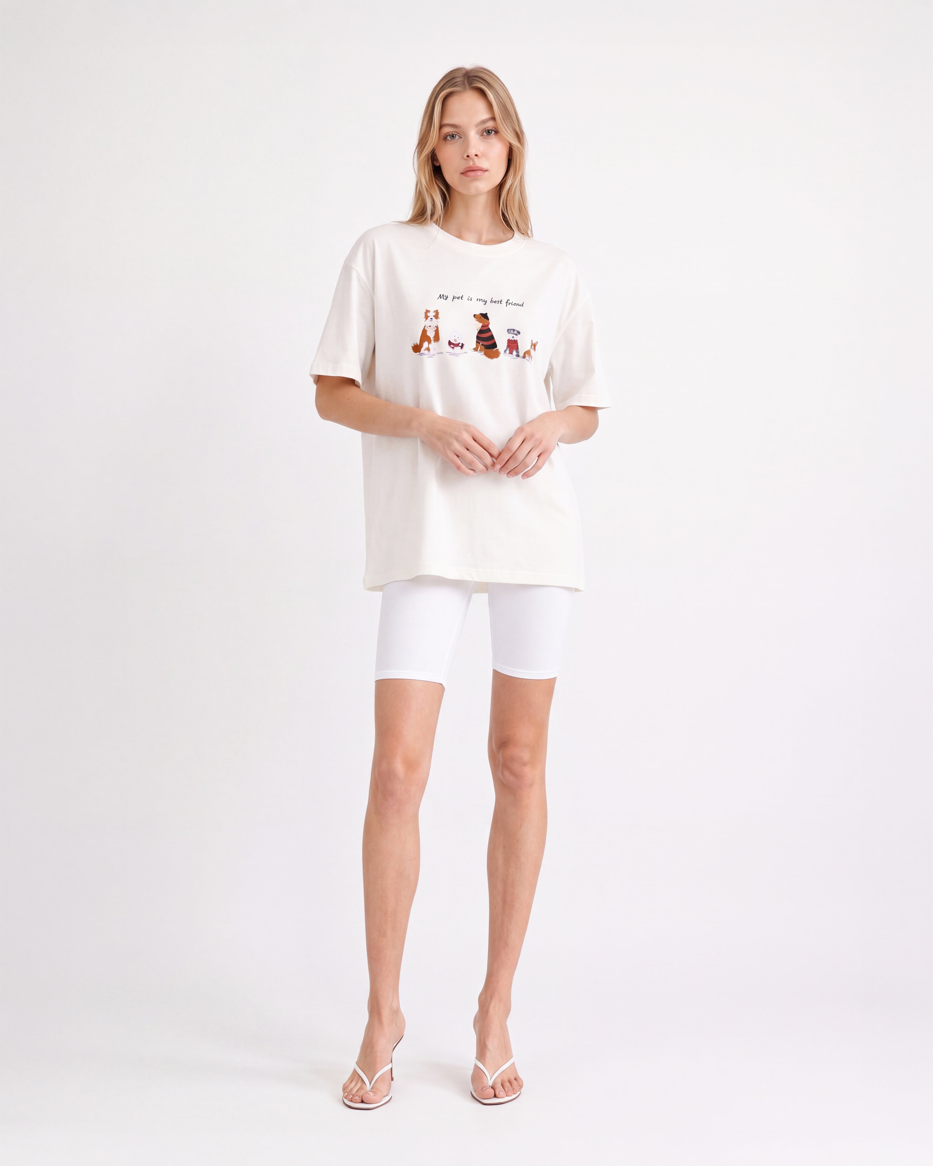 MY PET IS MY BEST FRIEND OVERSIZED GRAPHIC T-SHIRT