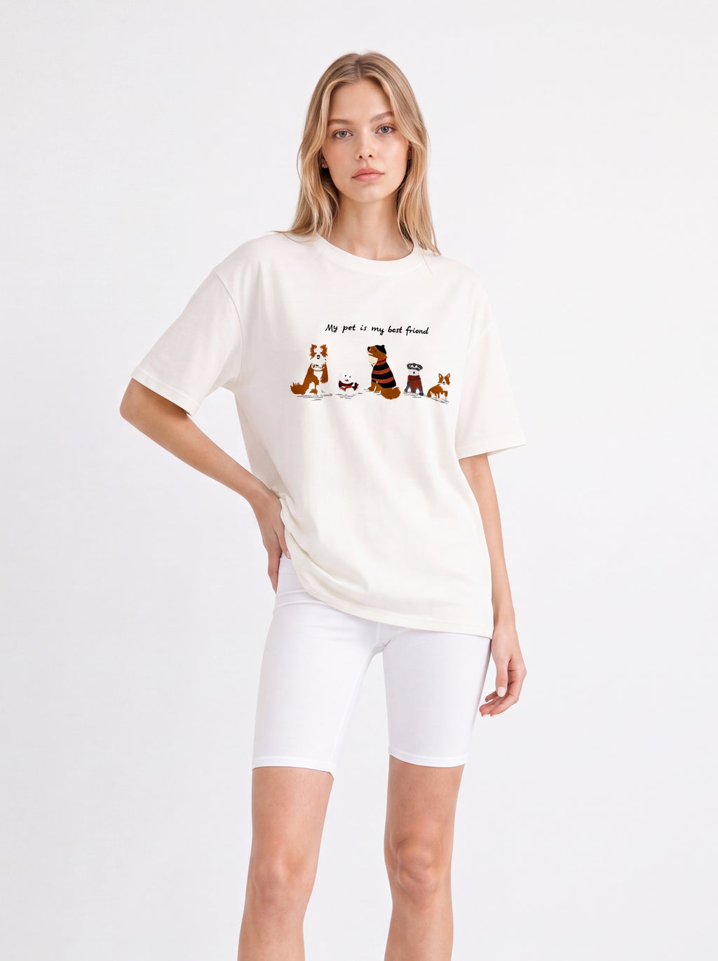 MY PET IS MY BEST FRIEND OVERSIZED GRAPHIC T-SHIRT