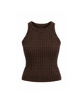 CABLE-KNIT HIGH-NECK TANK TOP