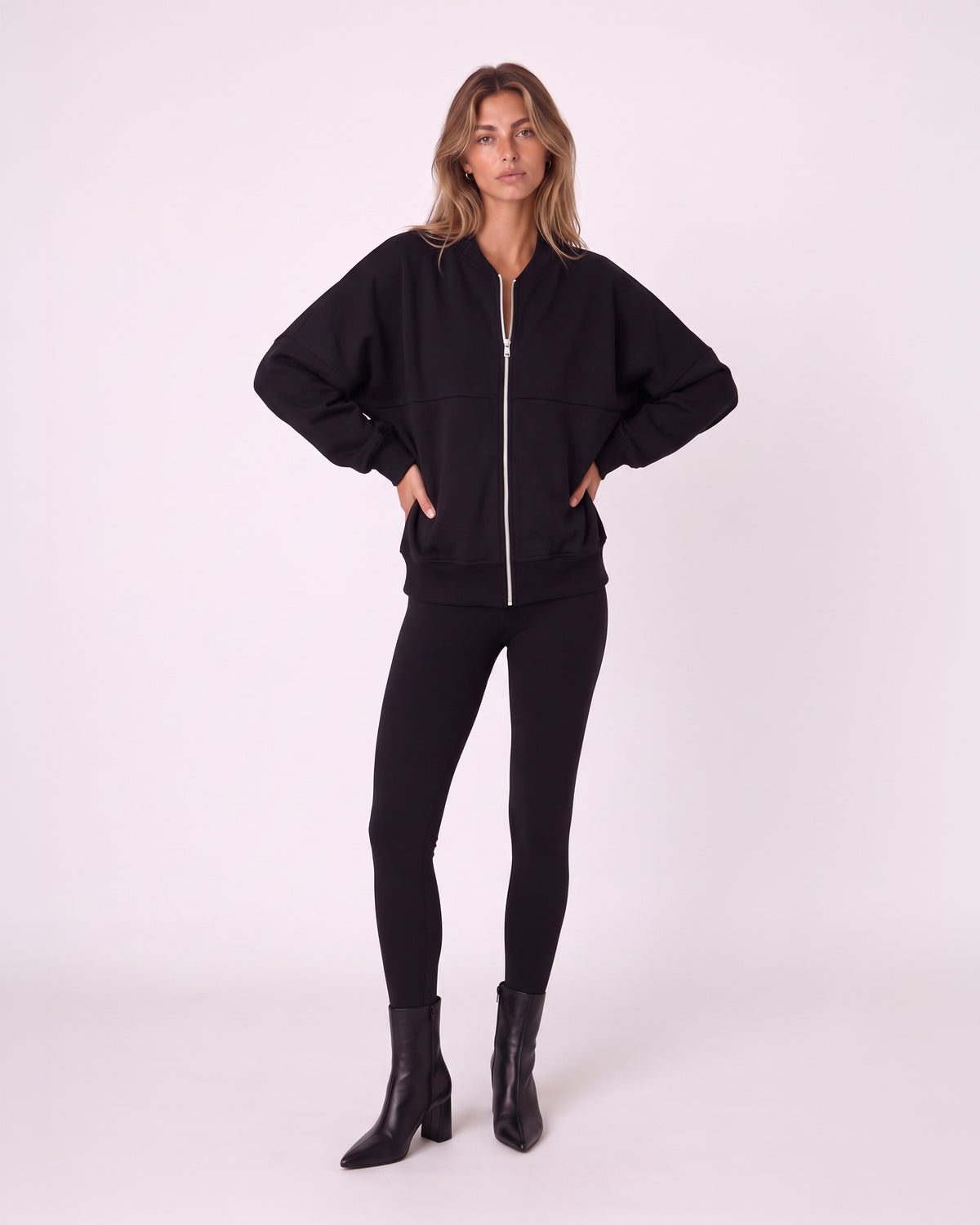 OVERSIZED ZIP-UP BOMBER JACKET