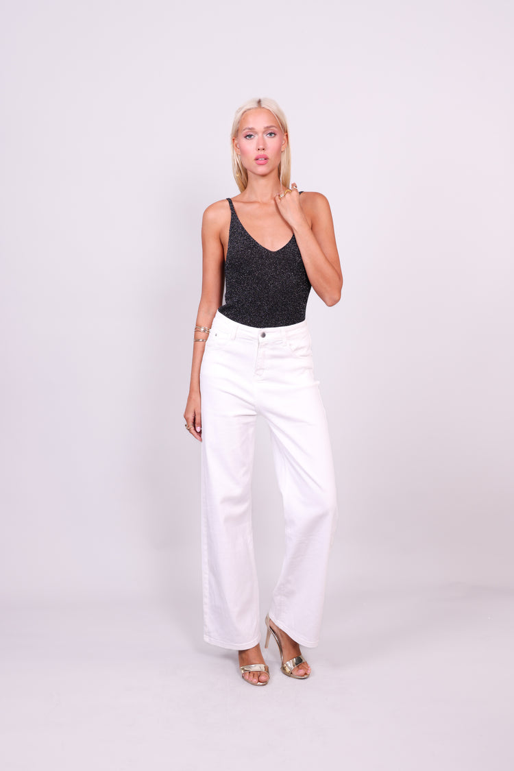 RIBBED KNIT SPAGHETTI STRAP TOP