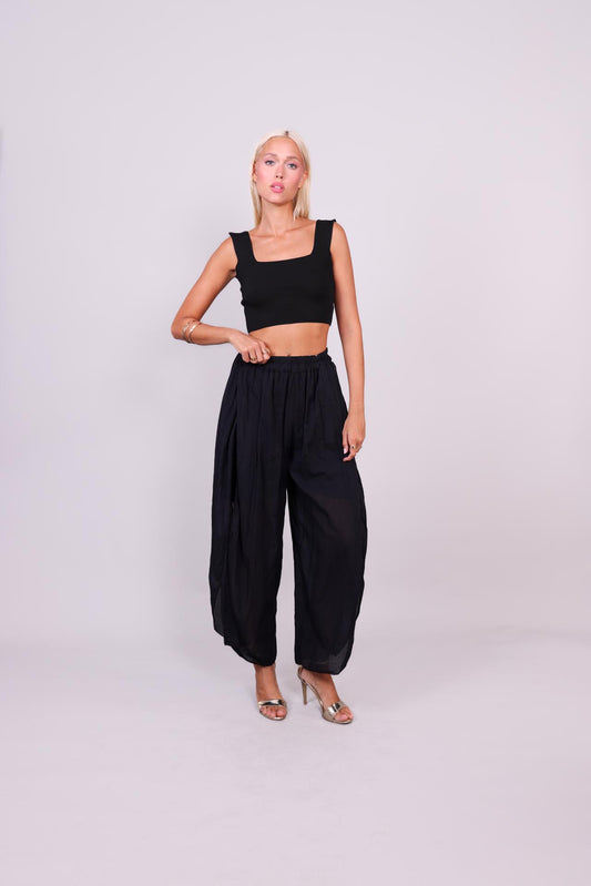 WIDE-LEG SPLIT HEM PANTS