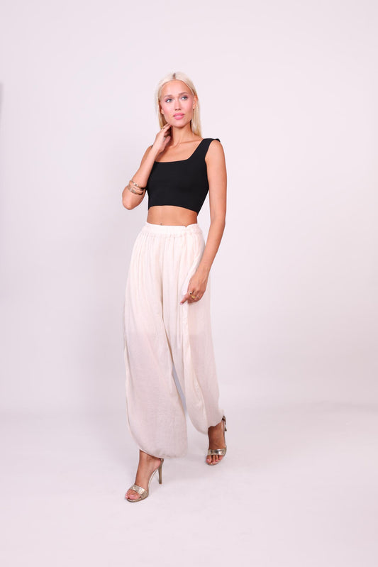 WIDE-LEG SPLIT HEM PANTS