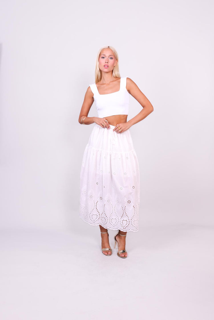 SUMMER BLOOM BRODERIE SKIRT