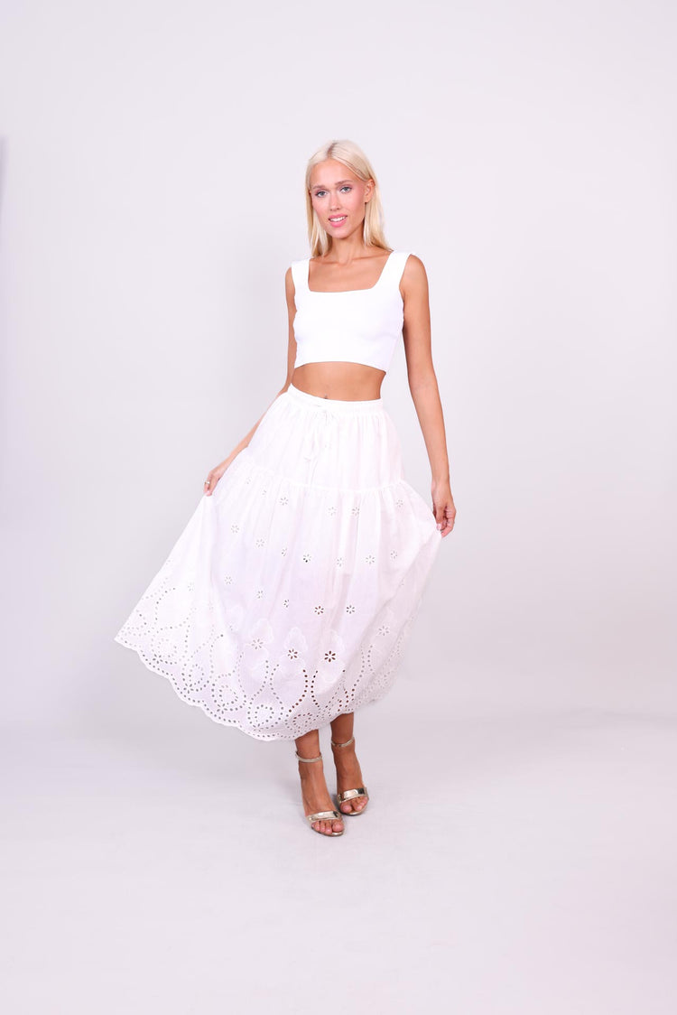 SUMMER BLOOM BRODERIE SKIRT