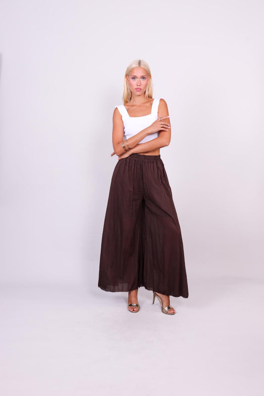 MIST LINEN WIDE-LEG PANTS