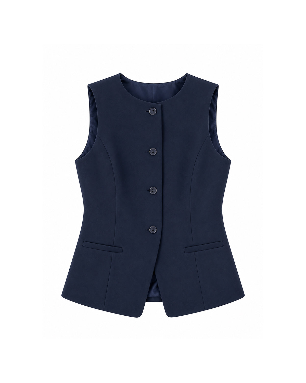 ROUND-NECK BUTTONED VEST