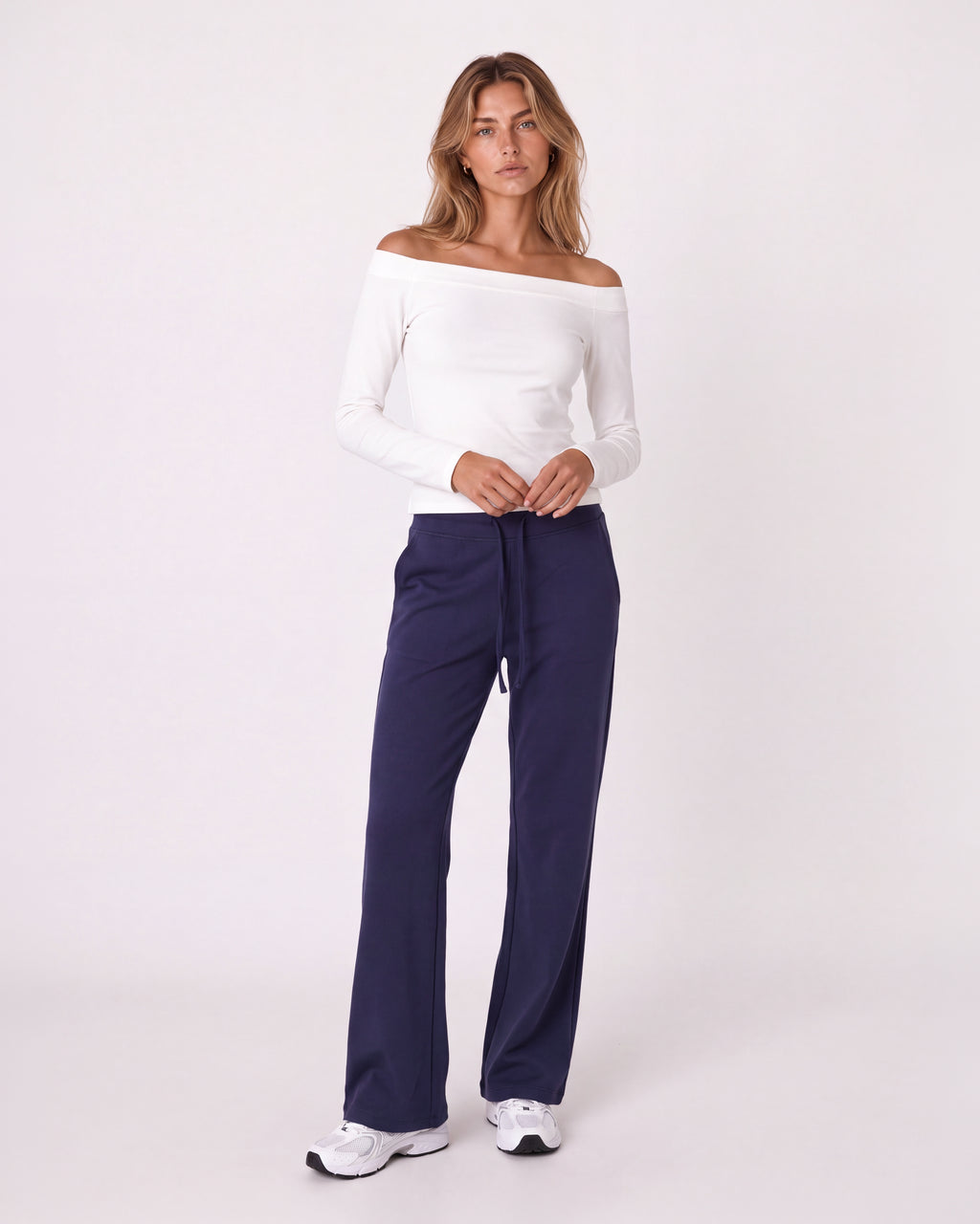 HIGH-WAIST DRAWSTRING WIDE-LEG SWEATPANTS