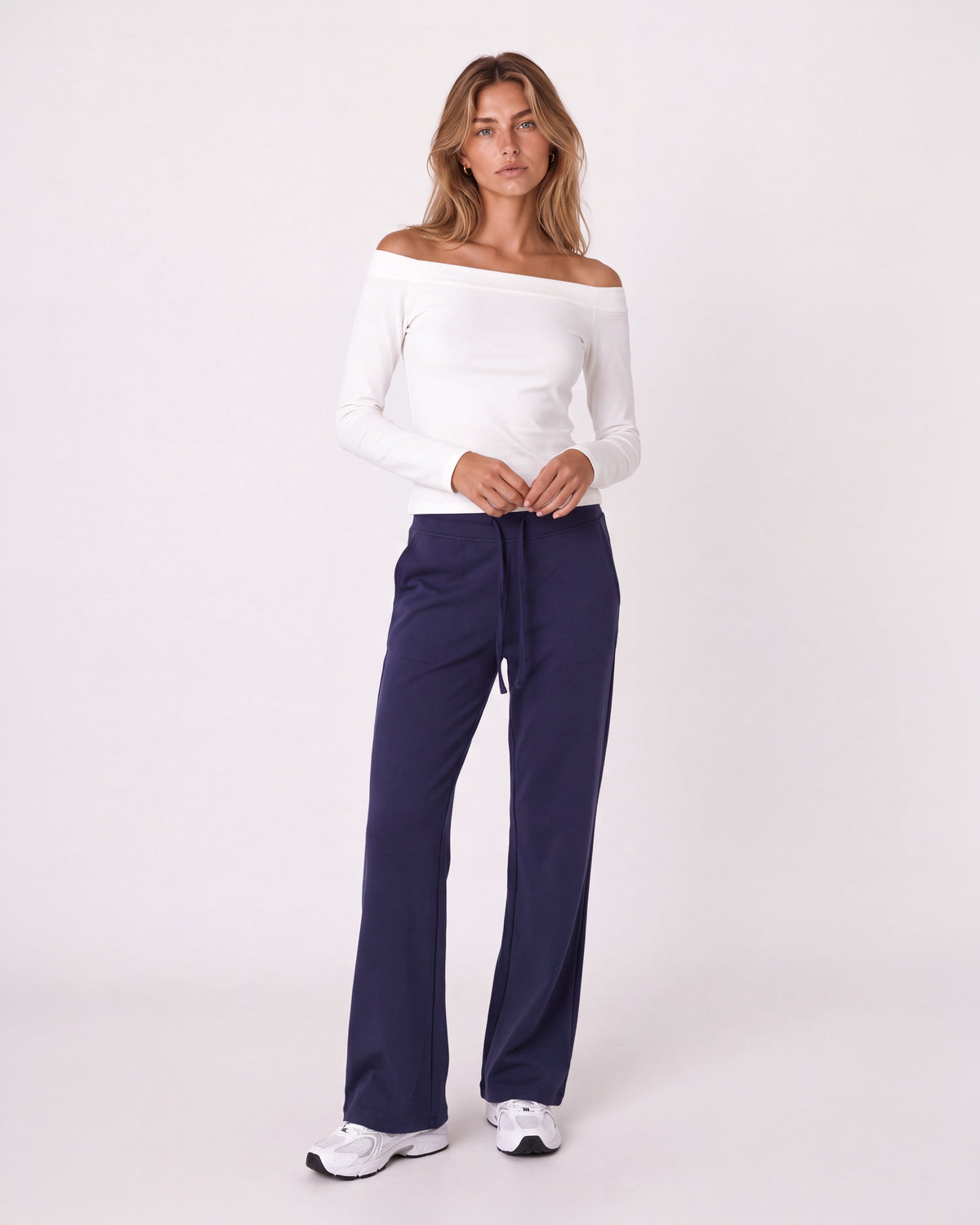 HIGH-WAIST DRAWSTRING WIDE-LEG SWEATPANTS