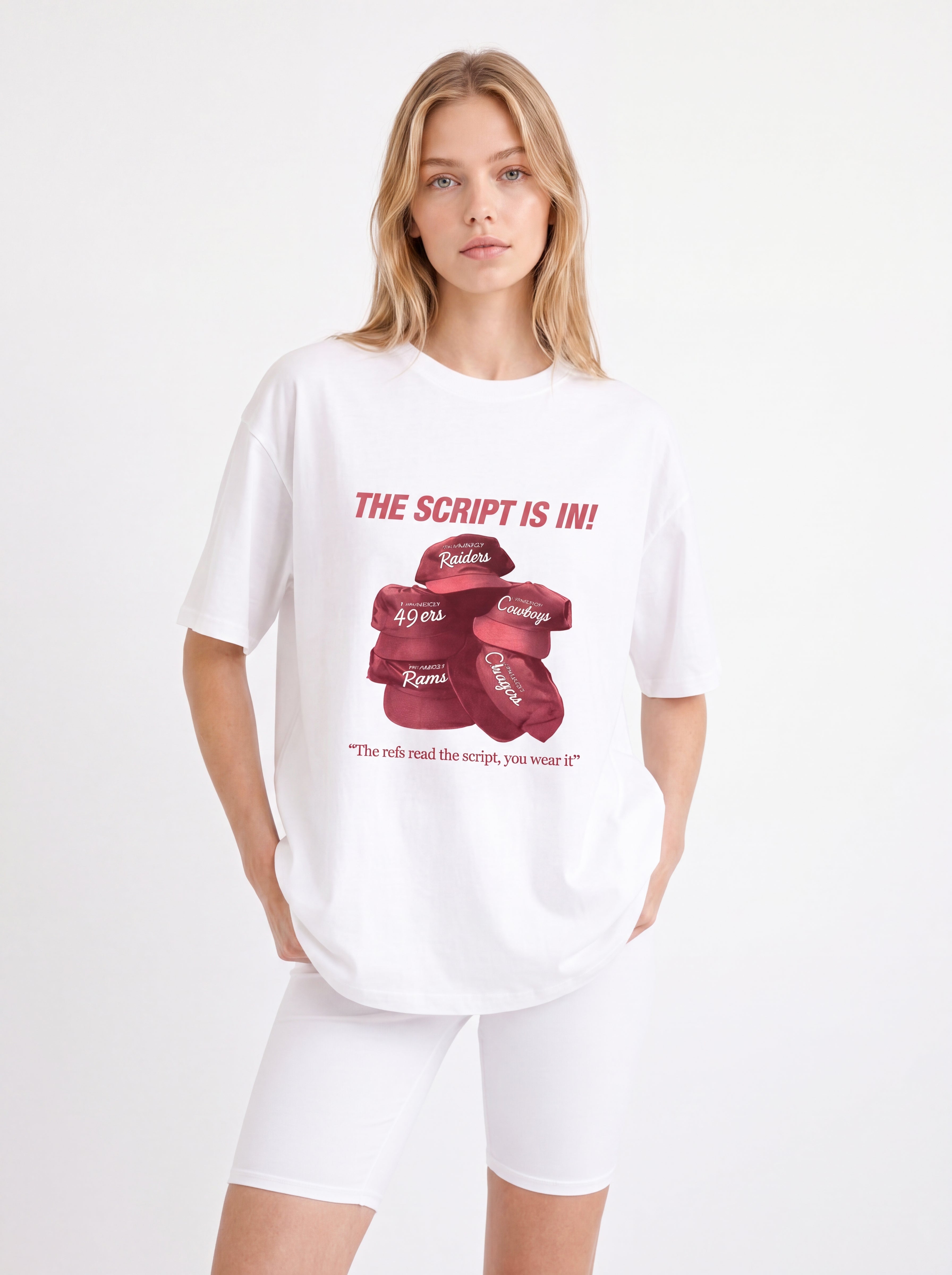 THE SCRIPT IS IN! OVERSIZED GRAPHIC T-SHIRT