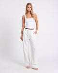 SNAP BUTTON WIDE LEG PANTS
