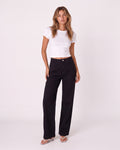 BLACK STRAIGHT-LEG JEANS