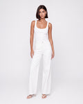 HIGH RISE WHITE WIDE LEG JEANS