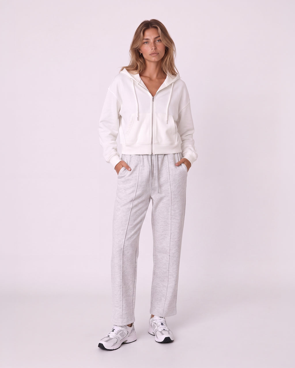 CROPPED ZIP-UP HOODIE